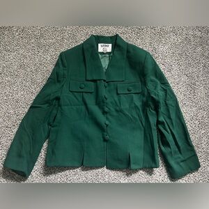 Kasper Women's Emerald Green Blazer Jacket Size 14 Petite